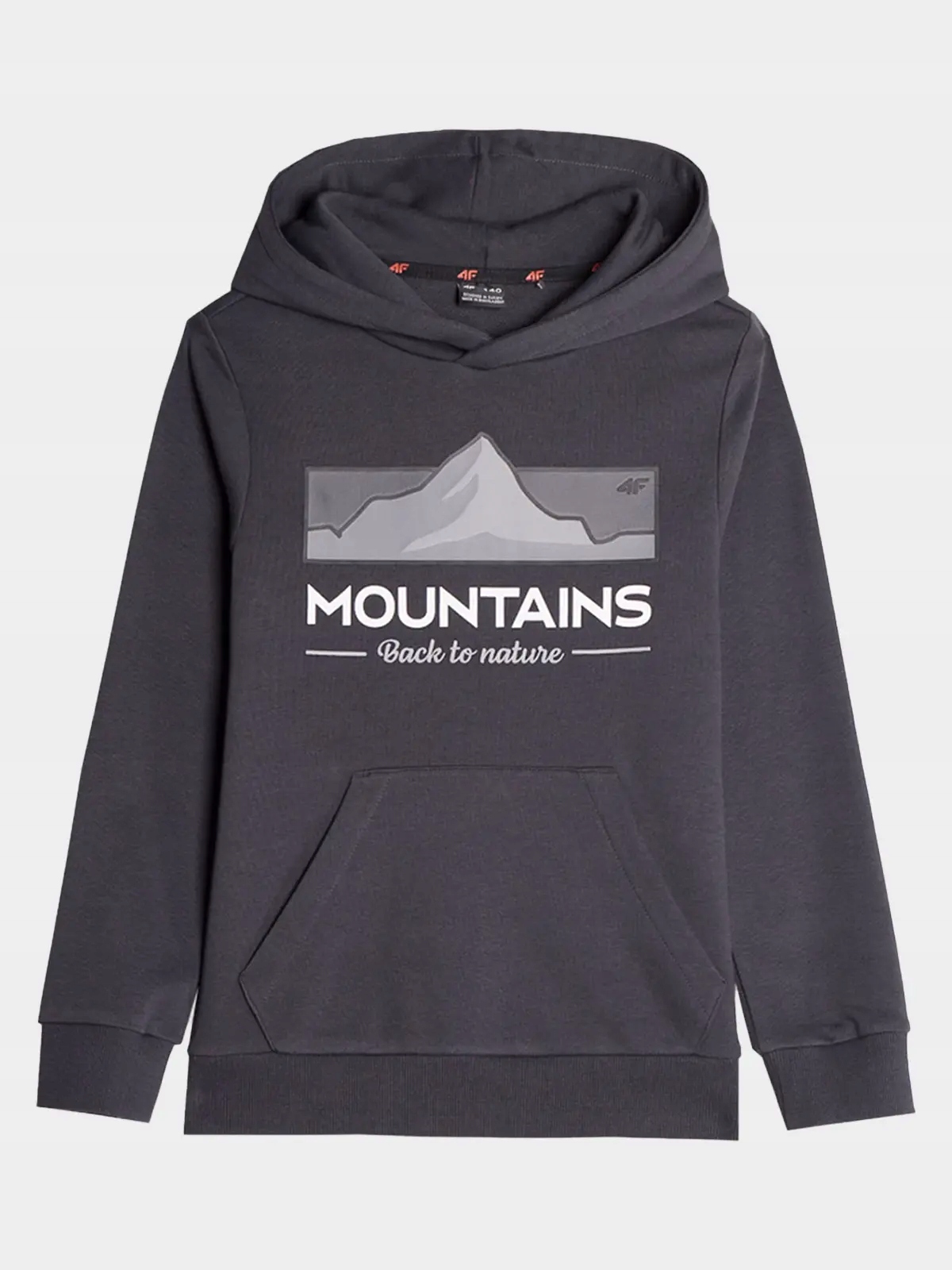 BLUZA CHŁOPIĘCA 4F DRESOWA Z KAPTUREM AW23M634 Kolor szary