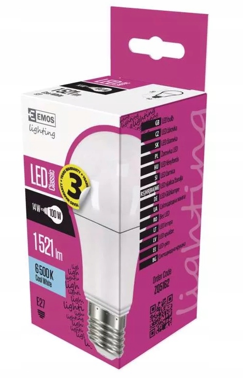 

Emos Żarówka Led Classic 14W E27 zimna biel ZQ5162