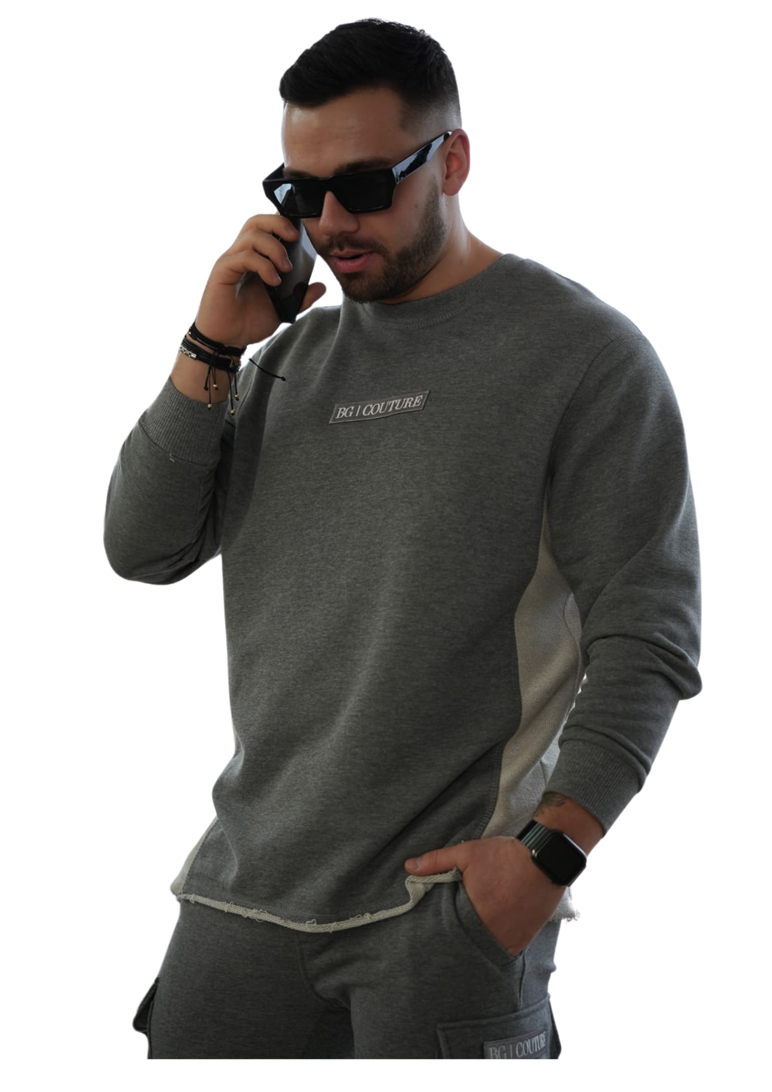 Mikina Bg Raw Guru Brandenburg Couture šedá L