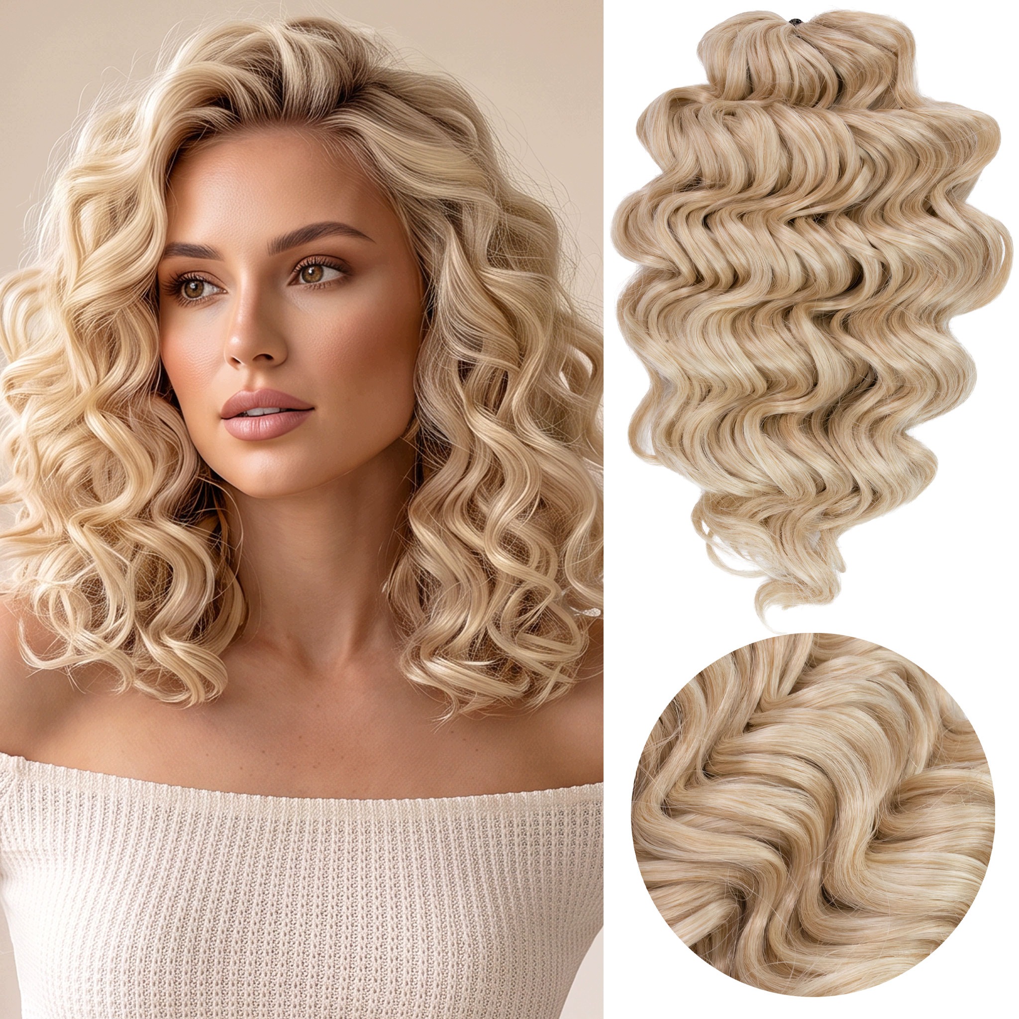Włosy syntetyczne sztuczne fale loki Afroloki Amelia Pro 30cm 200g blond
