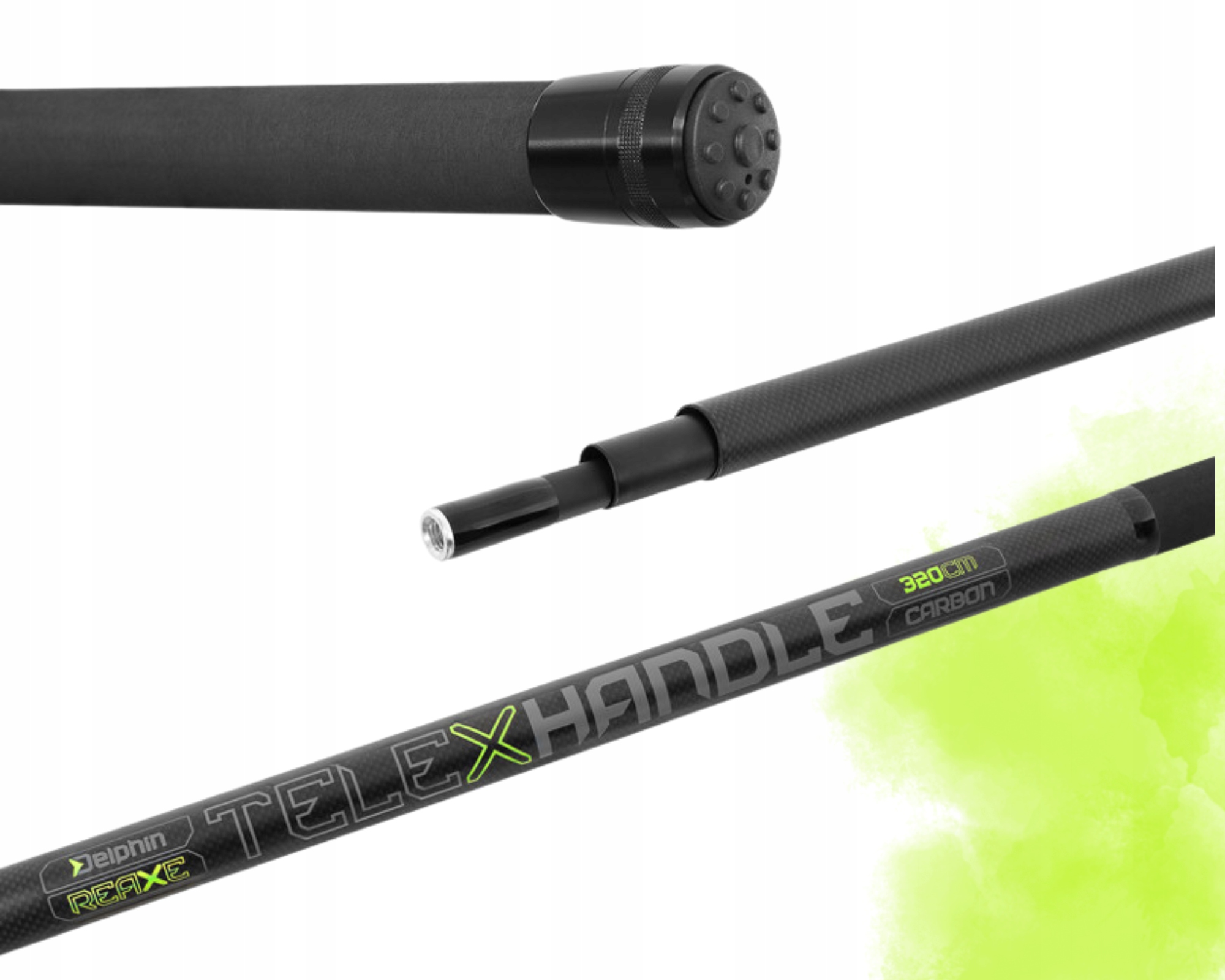 Lekka Węglowa Sztyca podbieraka Delphin Reaxe TelexHANDLE 400 cm