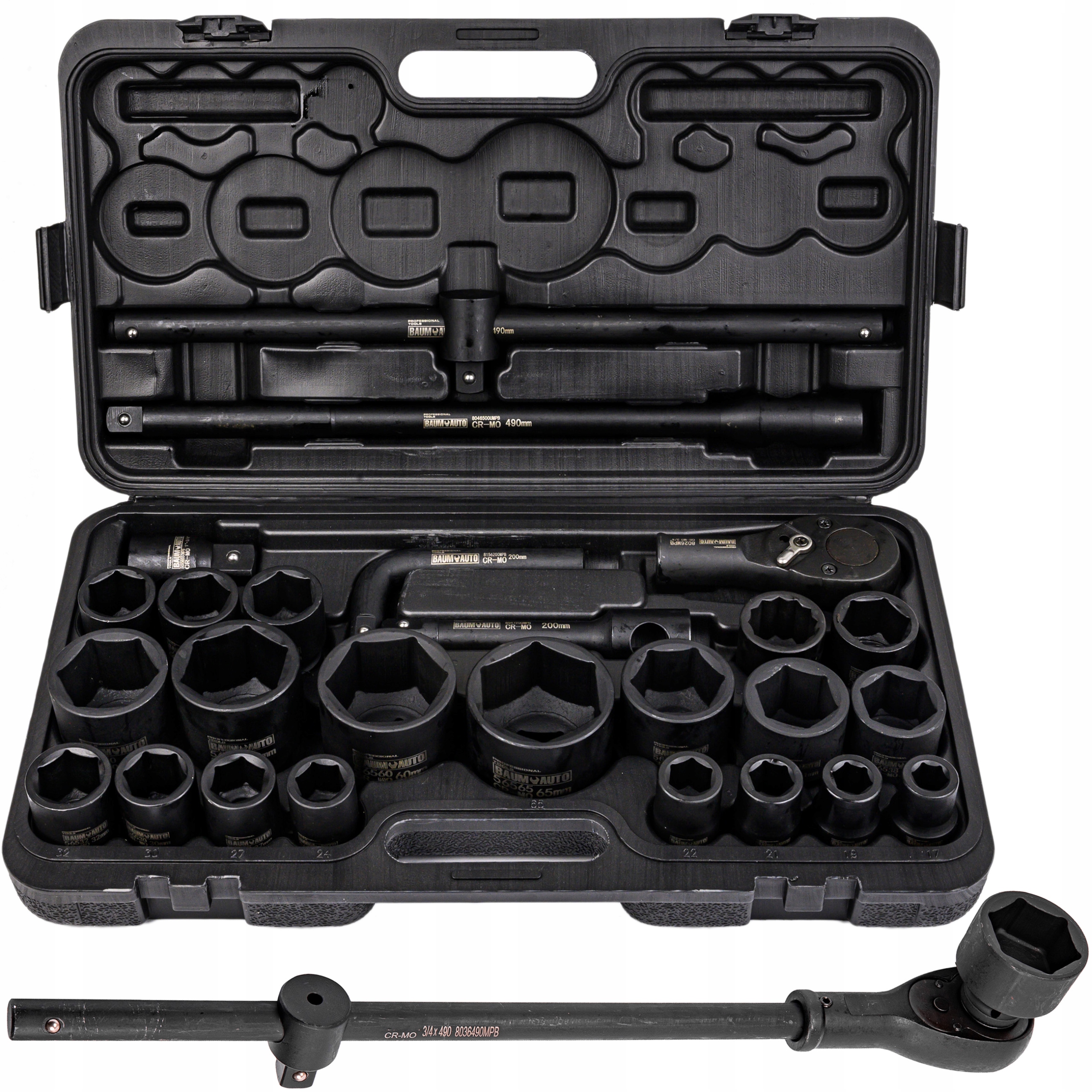 ZESTAW KLUCZE NASADOWE NASADKI UDAROWE 3/4 26E TIR