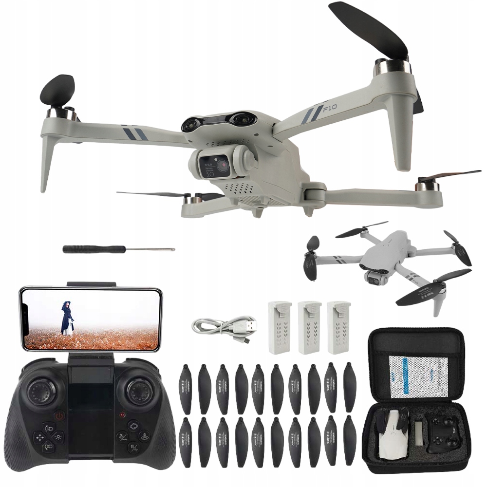 Inteligentní Dron Na Dálku F10, Návrat Jedním Kliknutím, 3 Skládací Baterie