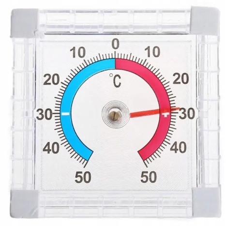 TERMOMETR ZEWNĘTRZNY WEWNĘTRZNY OKIENNY NA OKNO OGRODOWY STACJA POGODY