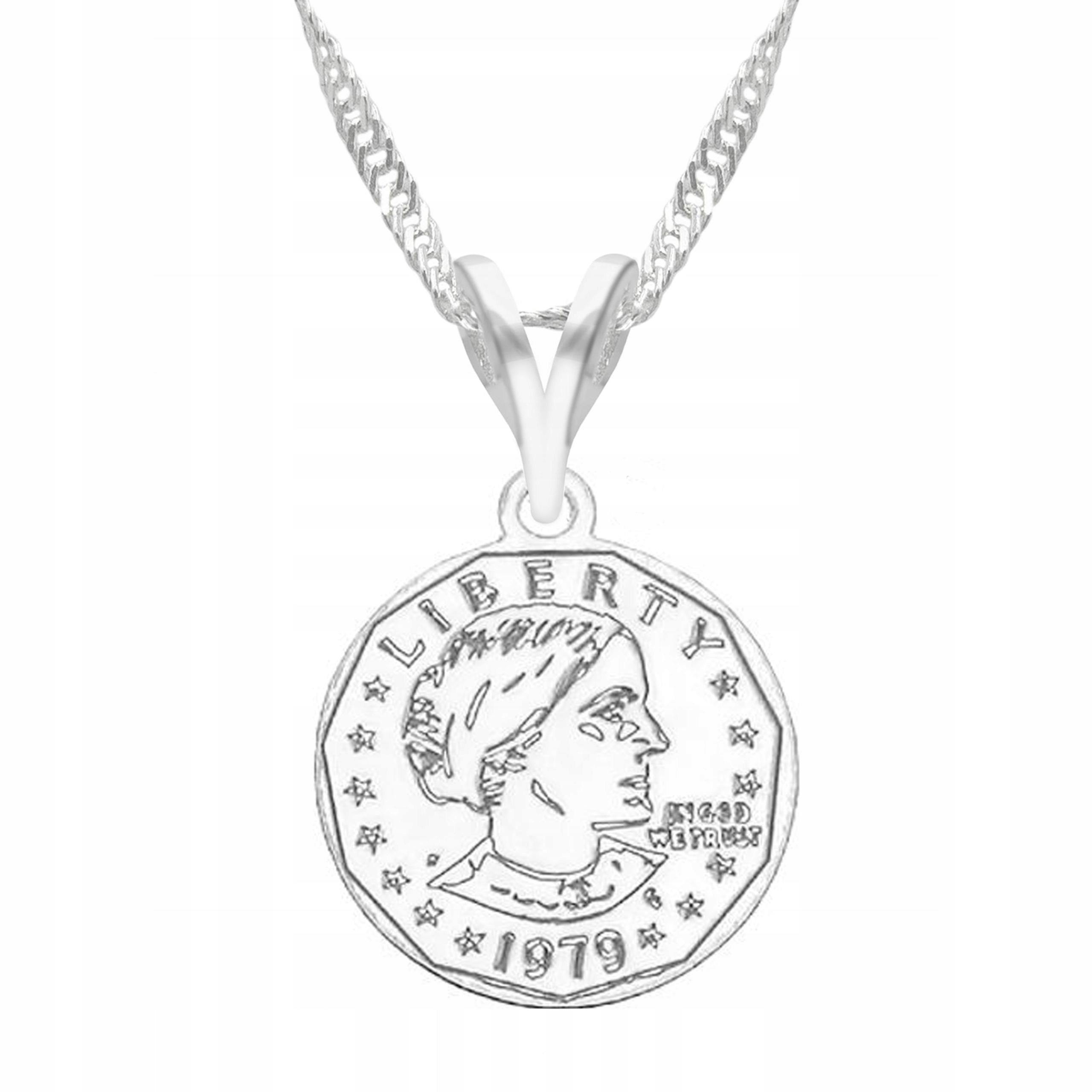 Stříbrný náhrdelník s mincí Peníze Stříbro 925