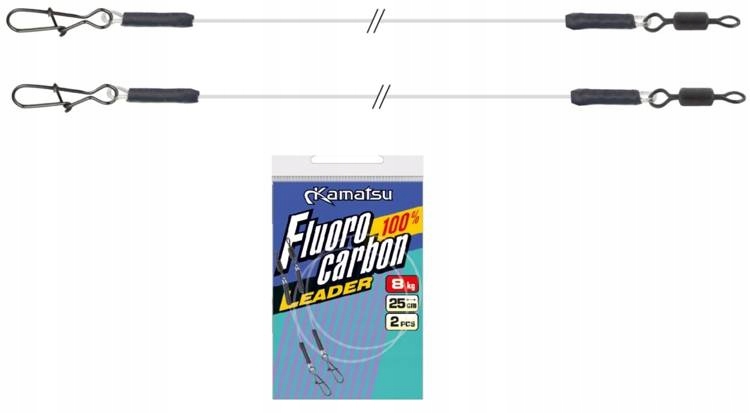 2x PRZYPON FLUOROCARBON 100% 0,80mm/45cm KAMATSU Marka Kamatsu