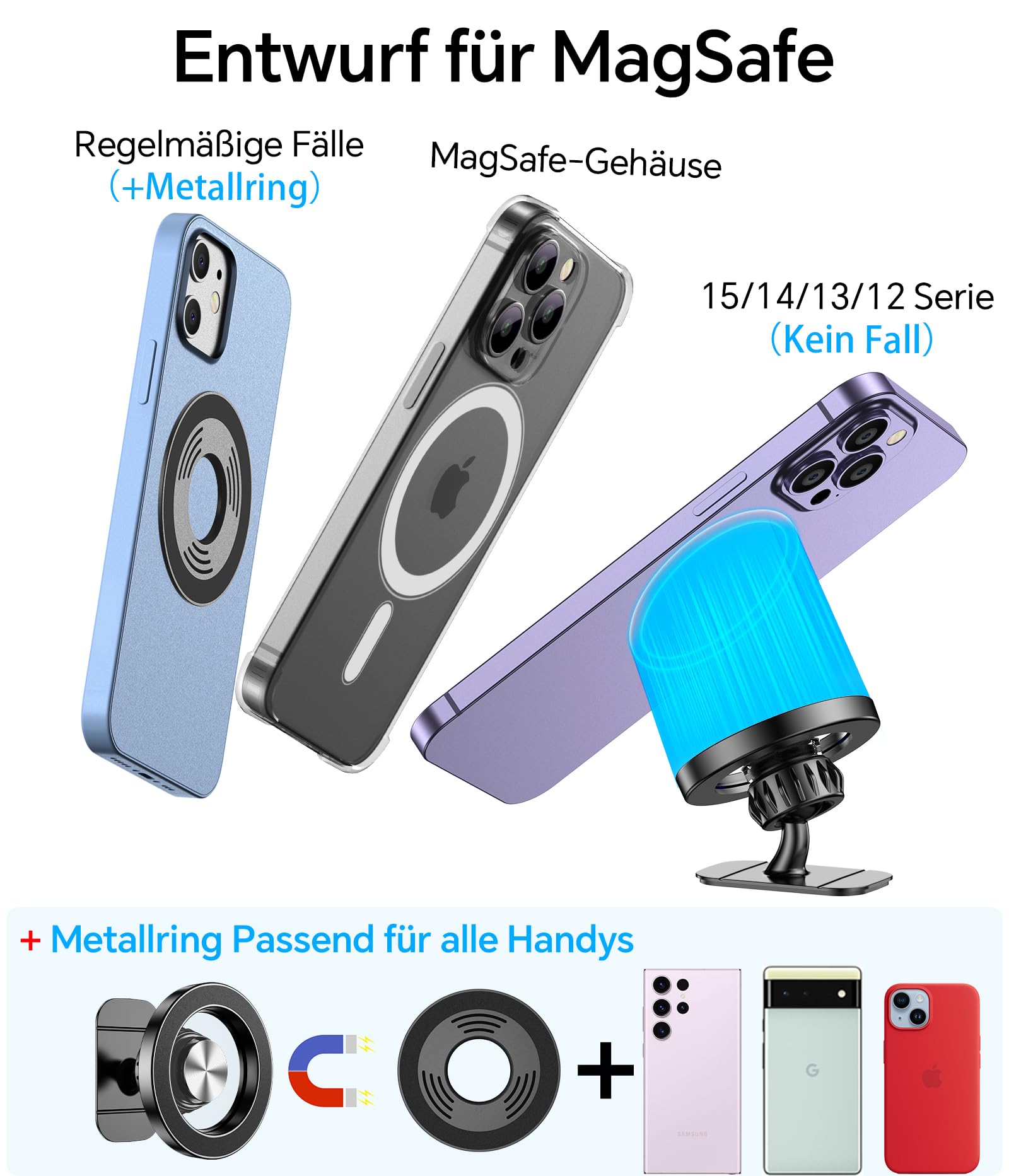 MAGSAFE Uchwyt Samochodowy Magnetyczny Do iPhone 16 15 14 13 12 Plus — miniatura 6