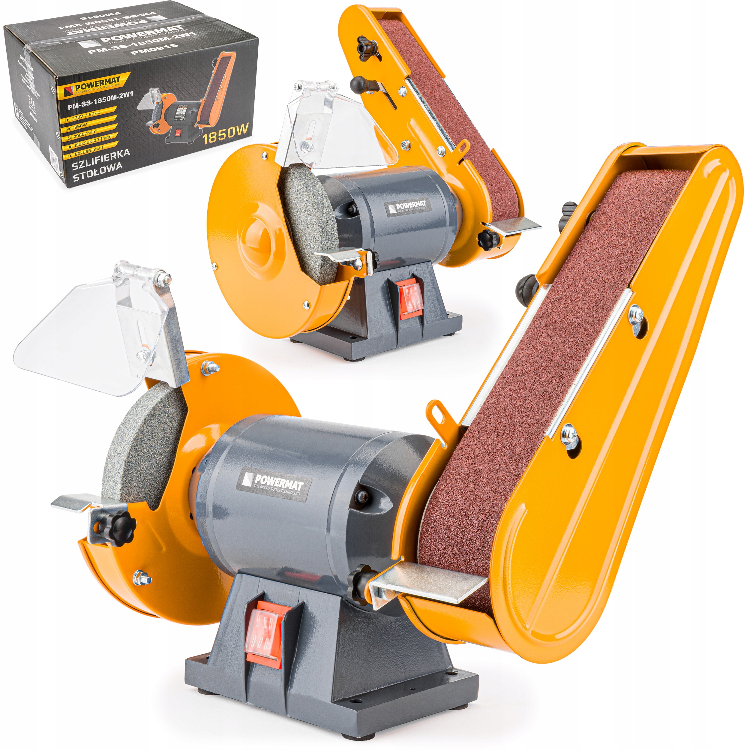 

Szlifierka Stołowa Kamieniowa Taśmowa 2W1 1850W