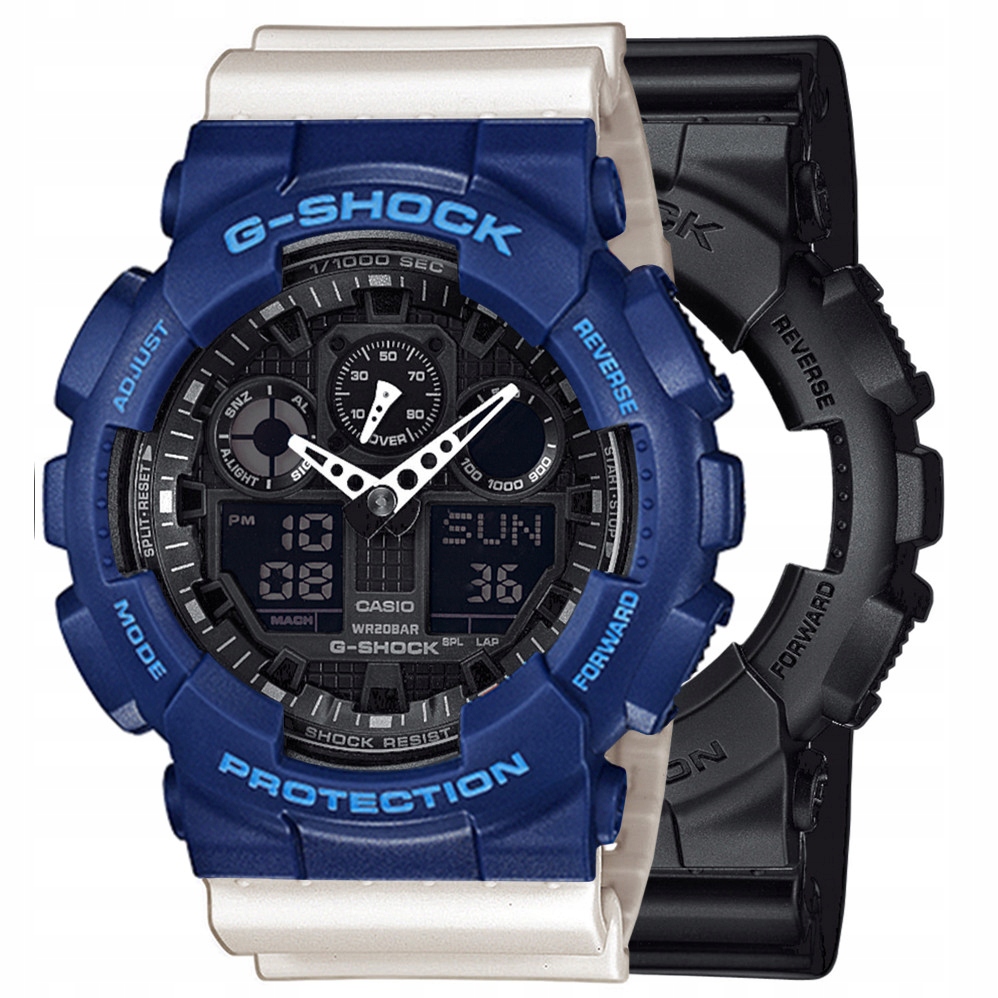 Sada G-shock GA-100-1A1ER Modrá Bílá