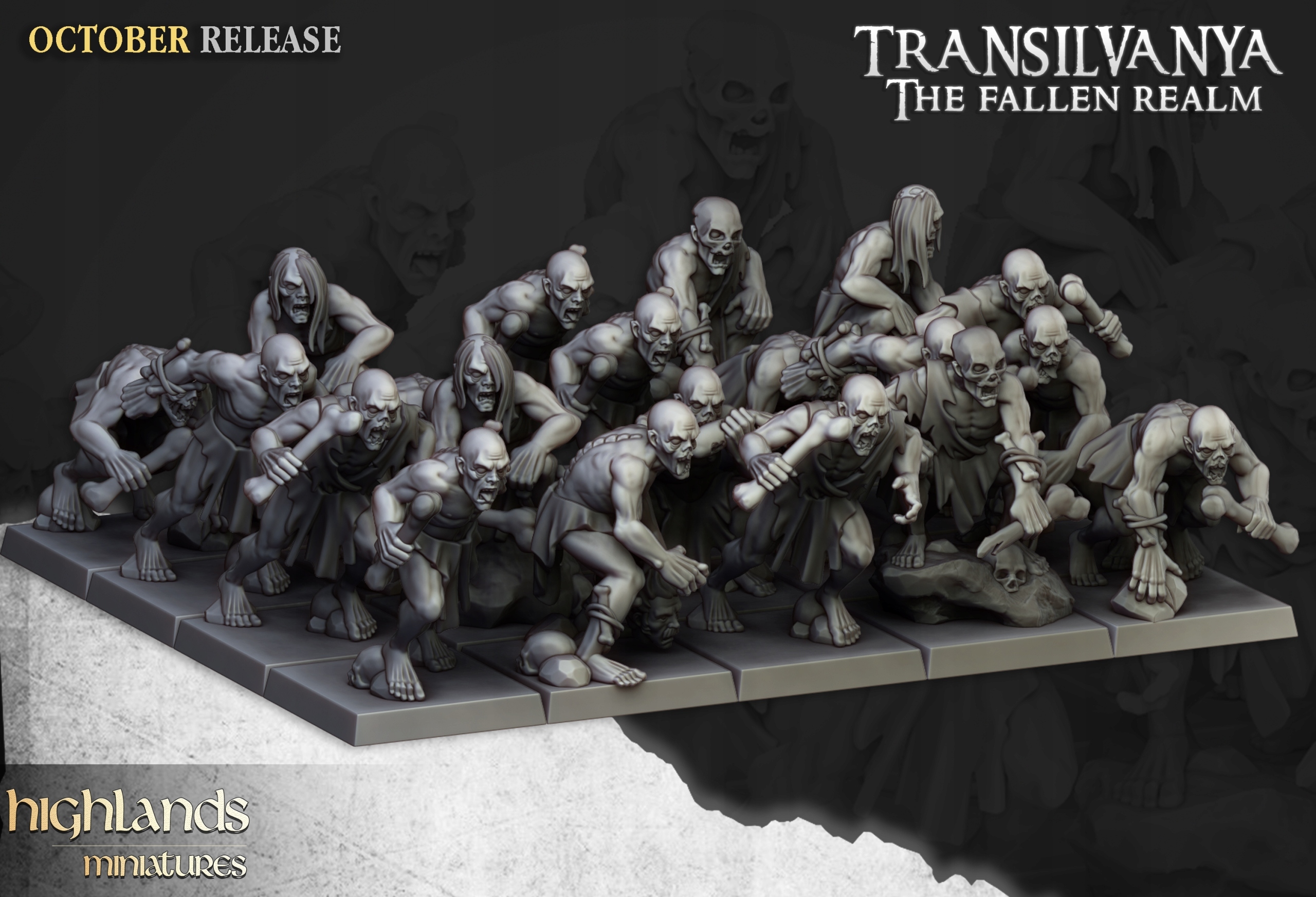 Ghoul Unit x 20 - Highlands Miniatures - Druk 3D