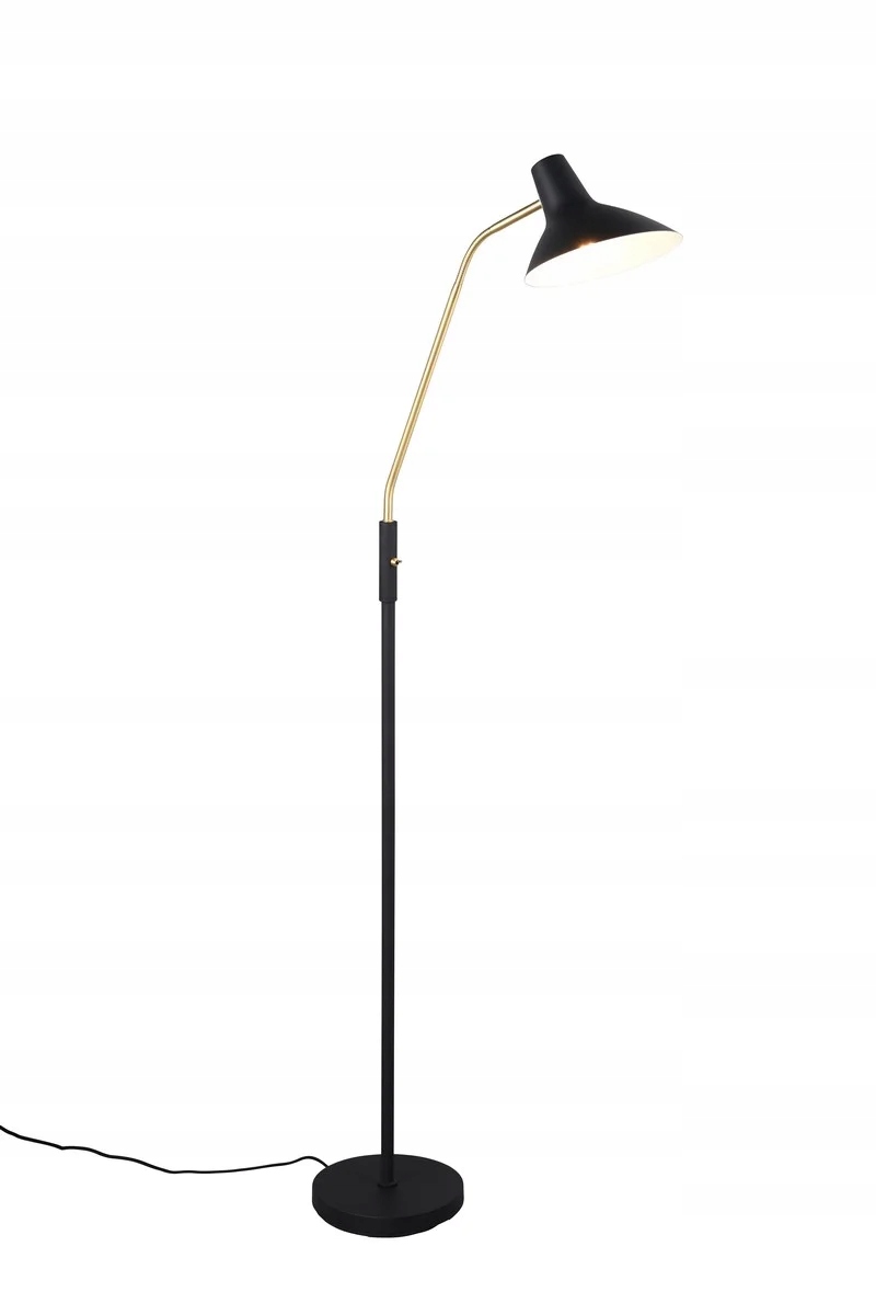 Trio Stojacia lampa čierna 145 cm s nastaviteľným Led ramenom E27 10W