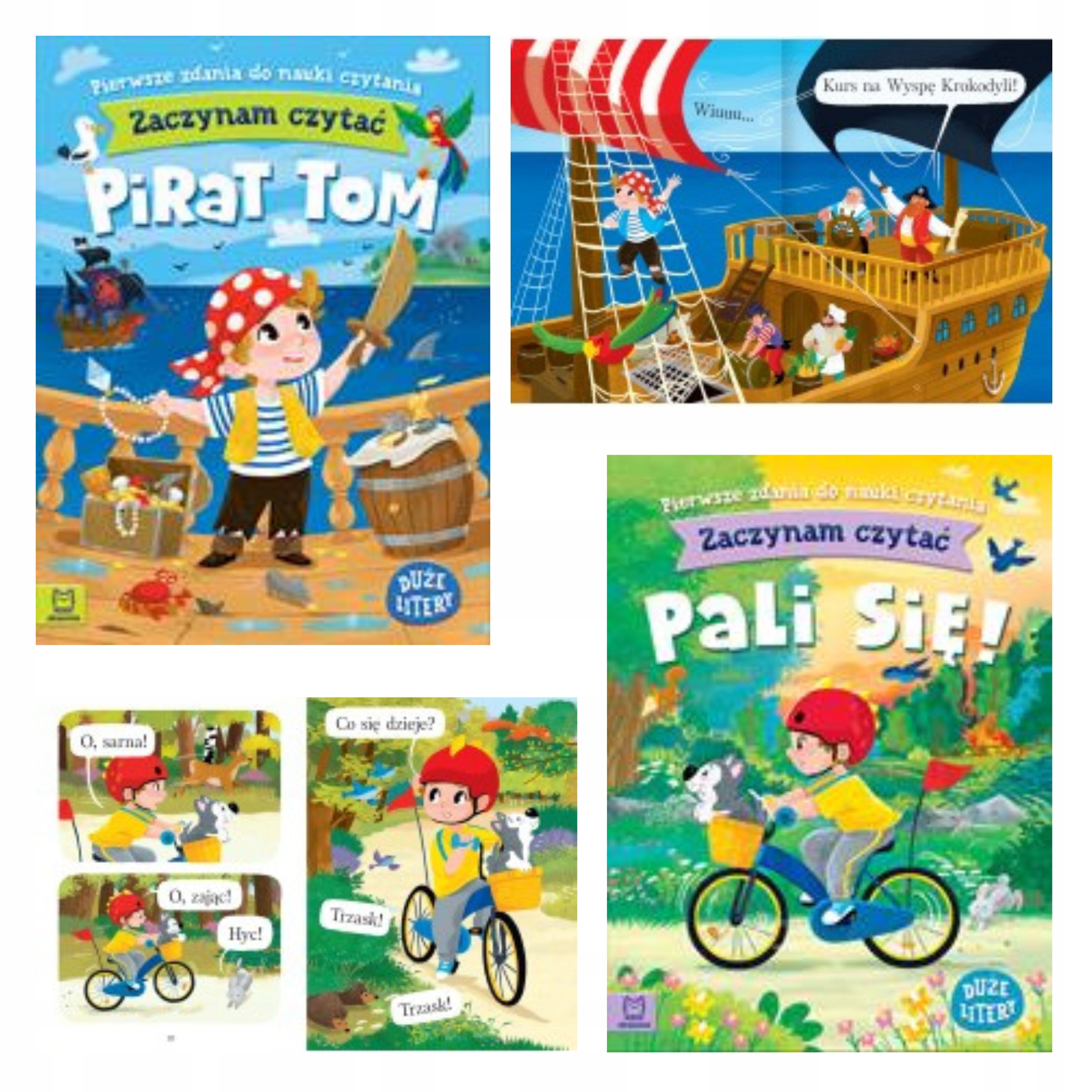 PAKIET książek do nauki czytania Pierwsze zdania Wielkie litery SYLABOWANIE Rok wydania 2022