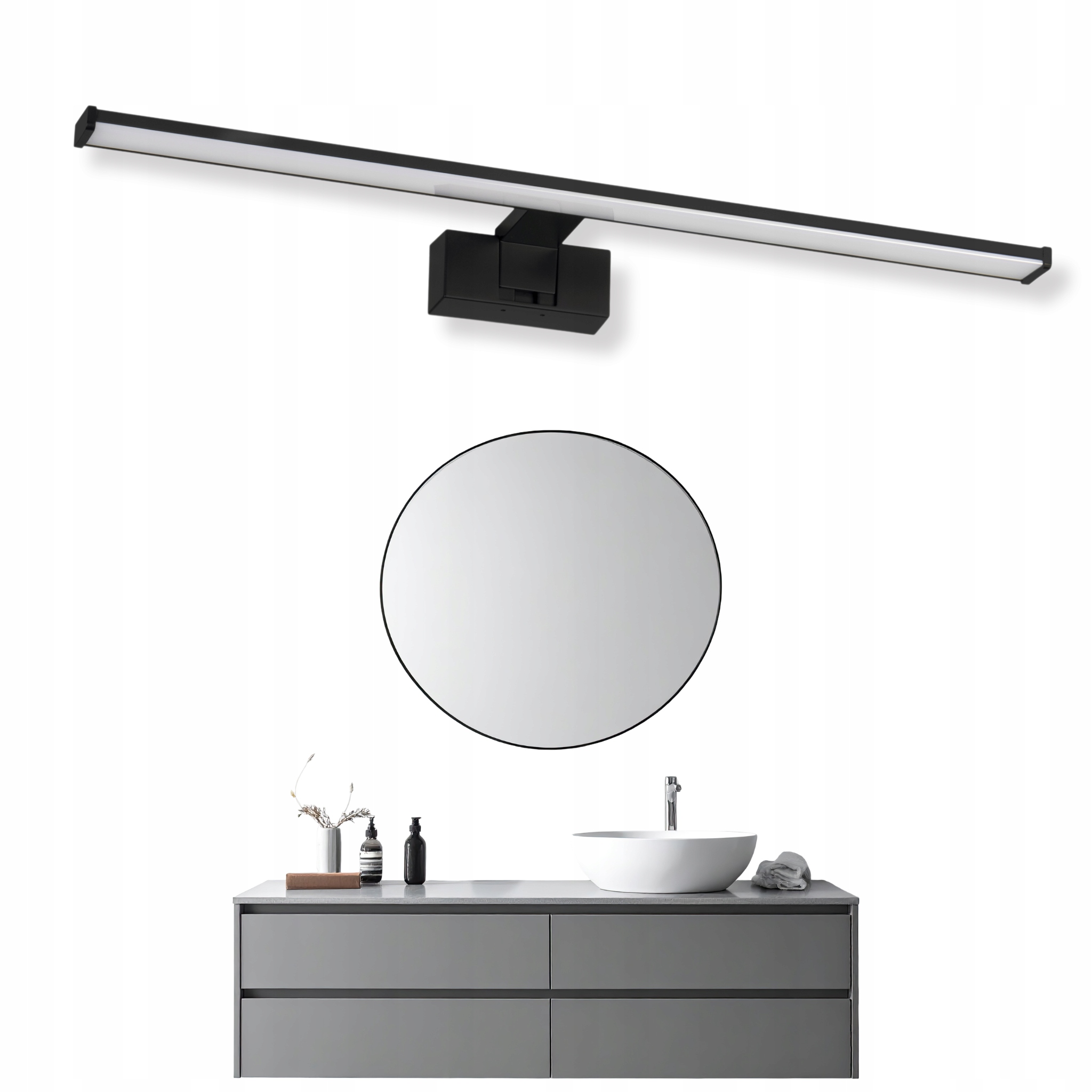 Lampa łazienkowa LL Wall Lamp 15W czarna kinkiet nad lustro 80cm IP44 Led