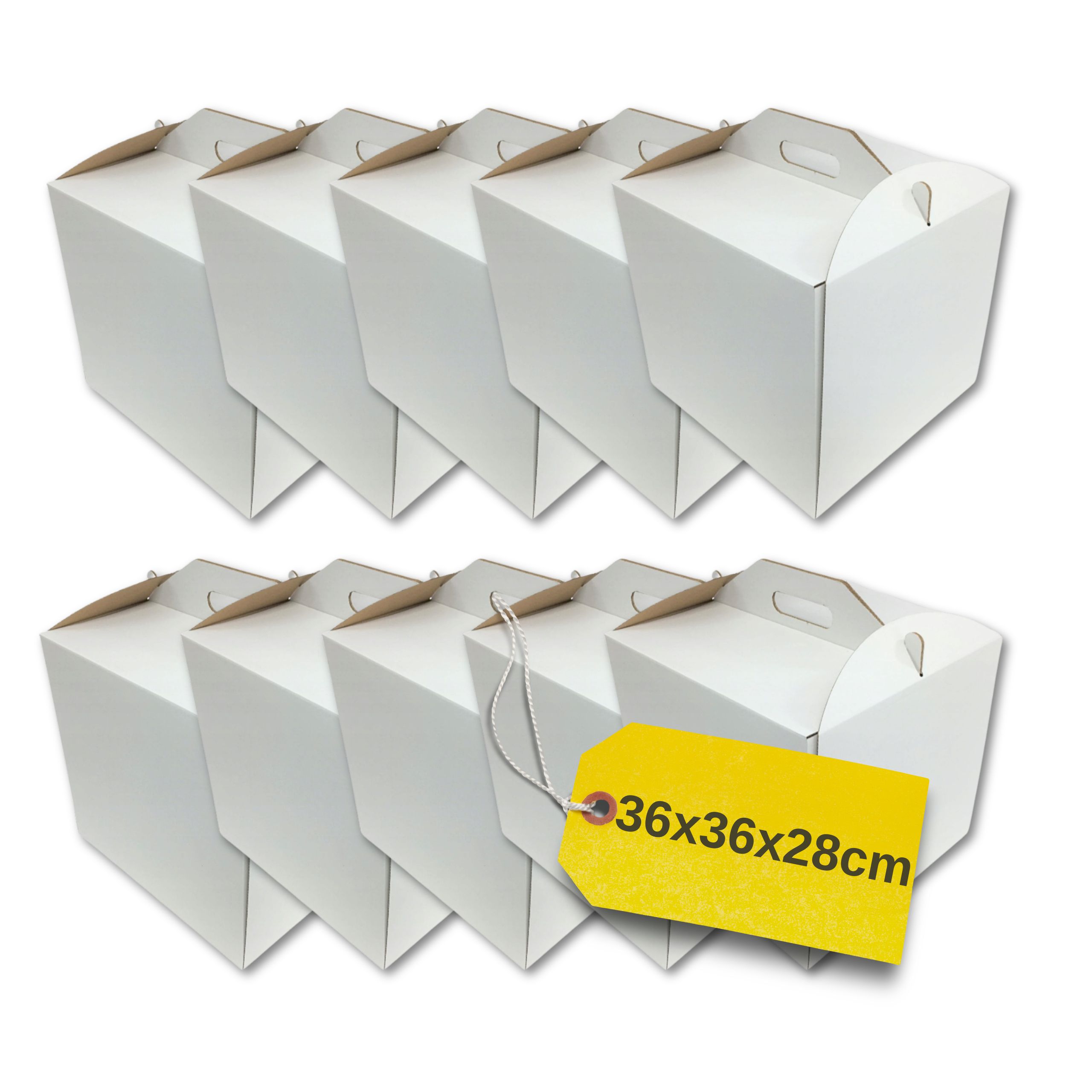 Levně Krabička na dort dort 36x36x28 cm, bílý karton, balení Svaté Přijímání, křest