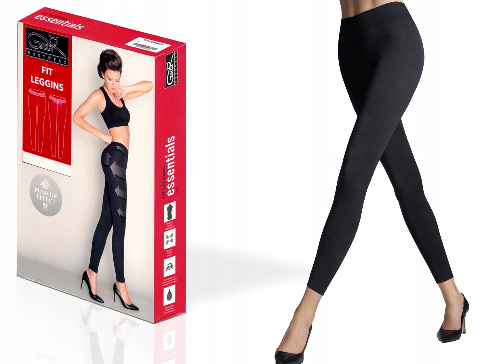 

Gatta Fit Legginsy modelujące push up, czarne, S