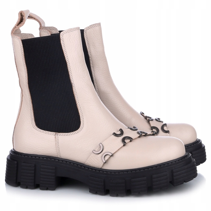 Dámské kotníkové boty Bombonella 10T 158.8277 S.a 1413 T Syh ecru Kůže VEL.40