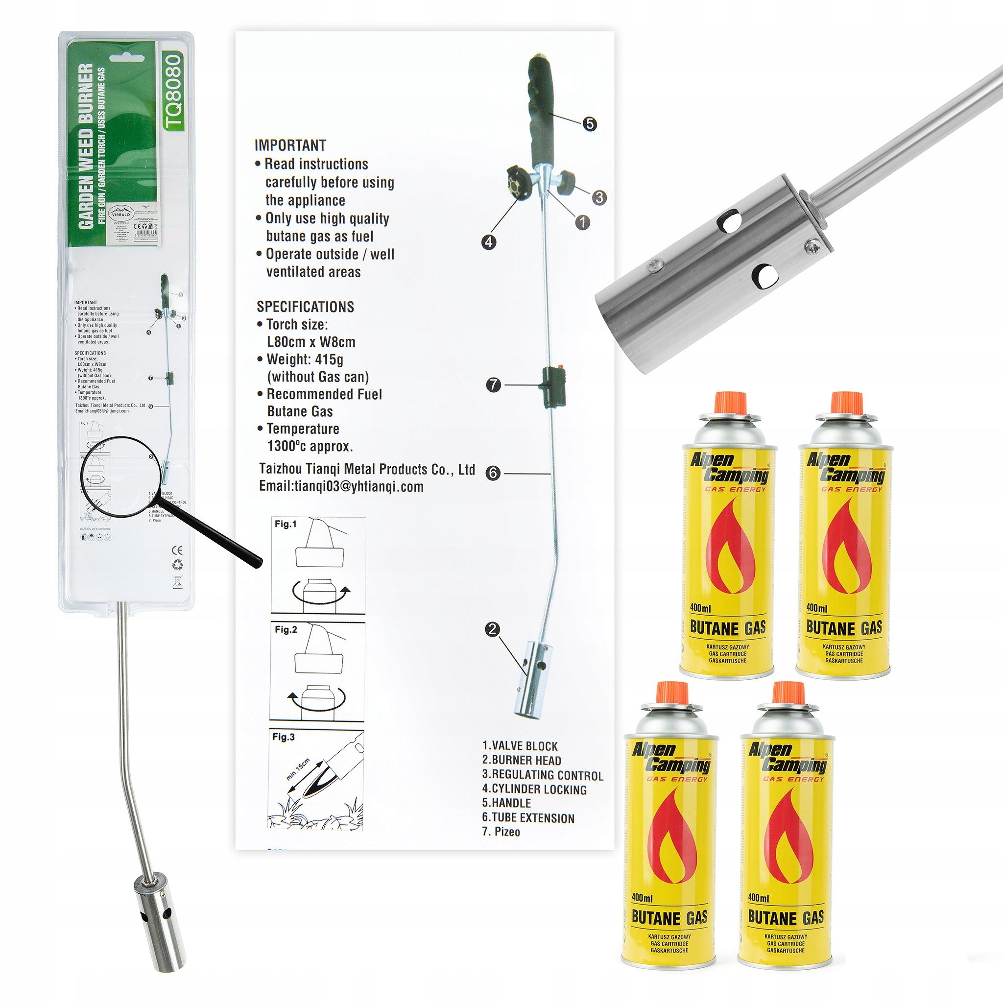 OPALARKA PALNIK WYPALARKA LIŚCI CHWASTÓW 4 wkłady Marka inna