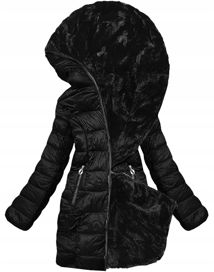 Oboustranná Bunda Kožíšek B8052 Černá 50