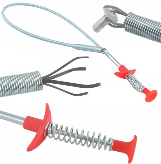 CHWYTAK ELASTYCZNY SPRĘŻYNOWY DO ŚRUB PODKŁADEK WARSZTATU ODPŁYWU DŁUGI