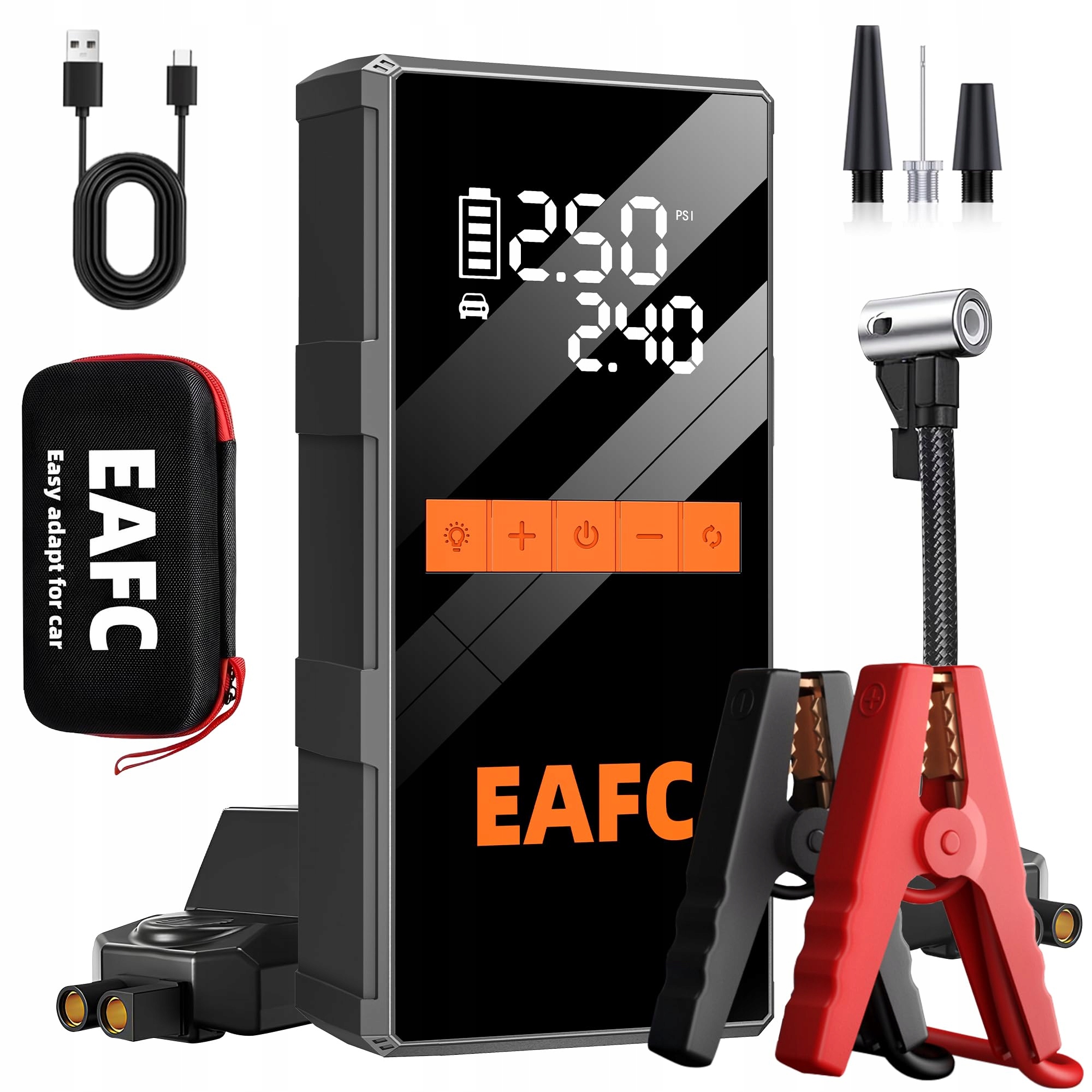 VOLTMASTER Powerbank 4000A Kompresor 150PSI Rozruch 12V LED USB-C
