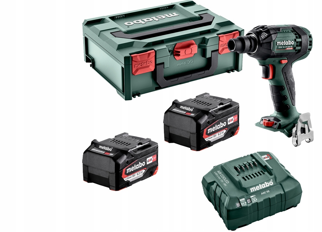 Akumulatorowy zakrętak udarowy Metabo SSW 18 LTX 300 BL 2x5,2Ah Li-Power me