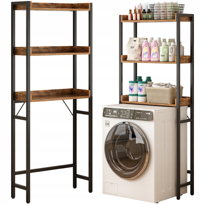 Regálová Kúpeľňová Skrinka Nad Toaletu Práčka Loft Industriálne Police 165 CM