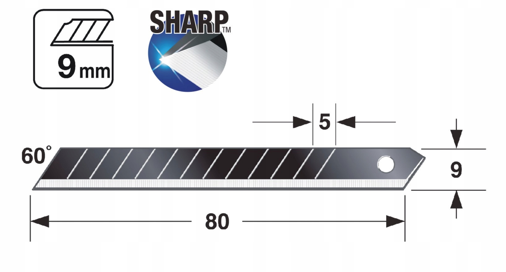 Ostrza łamane 9 mm Tajima Razar Black LCB30RBC Kod producenta LCB30RBC