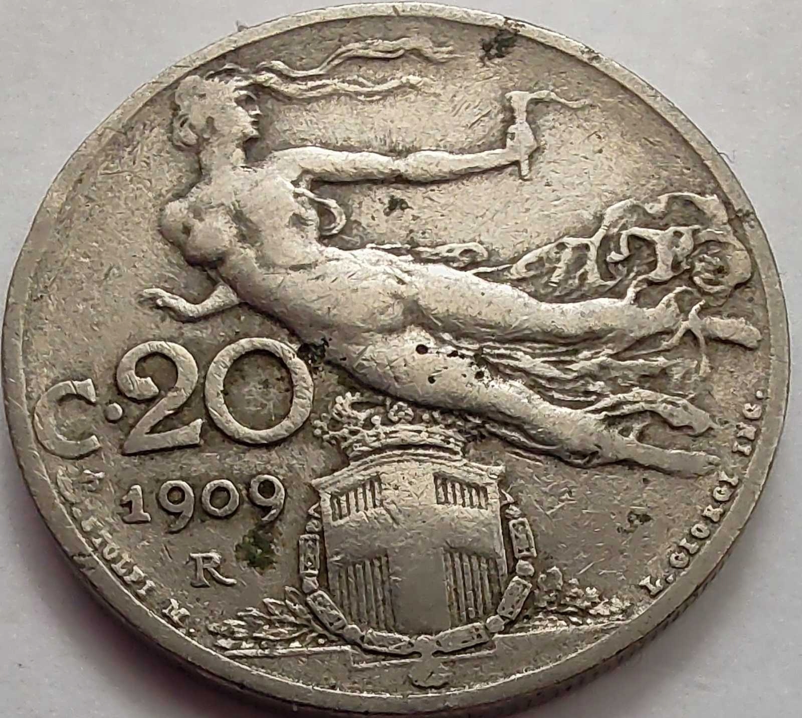 2541 - Włochy 20 centesimi, 1909