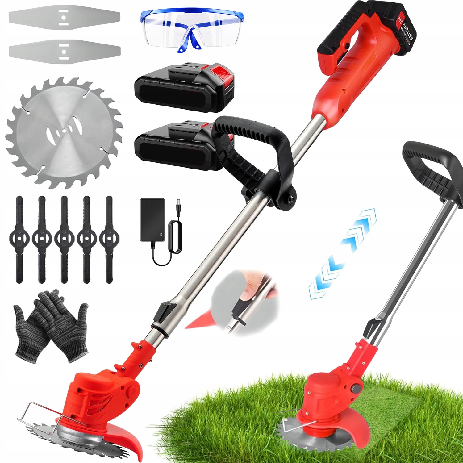 Akumulátorový Vyžínač Vyžínač Zahradní Vyžínač Trávy Sada 2X Aku