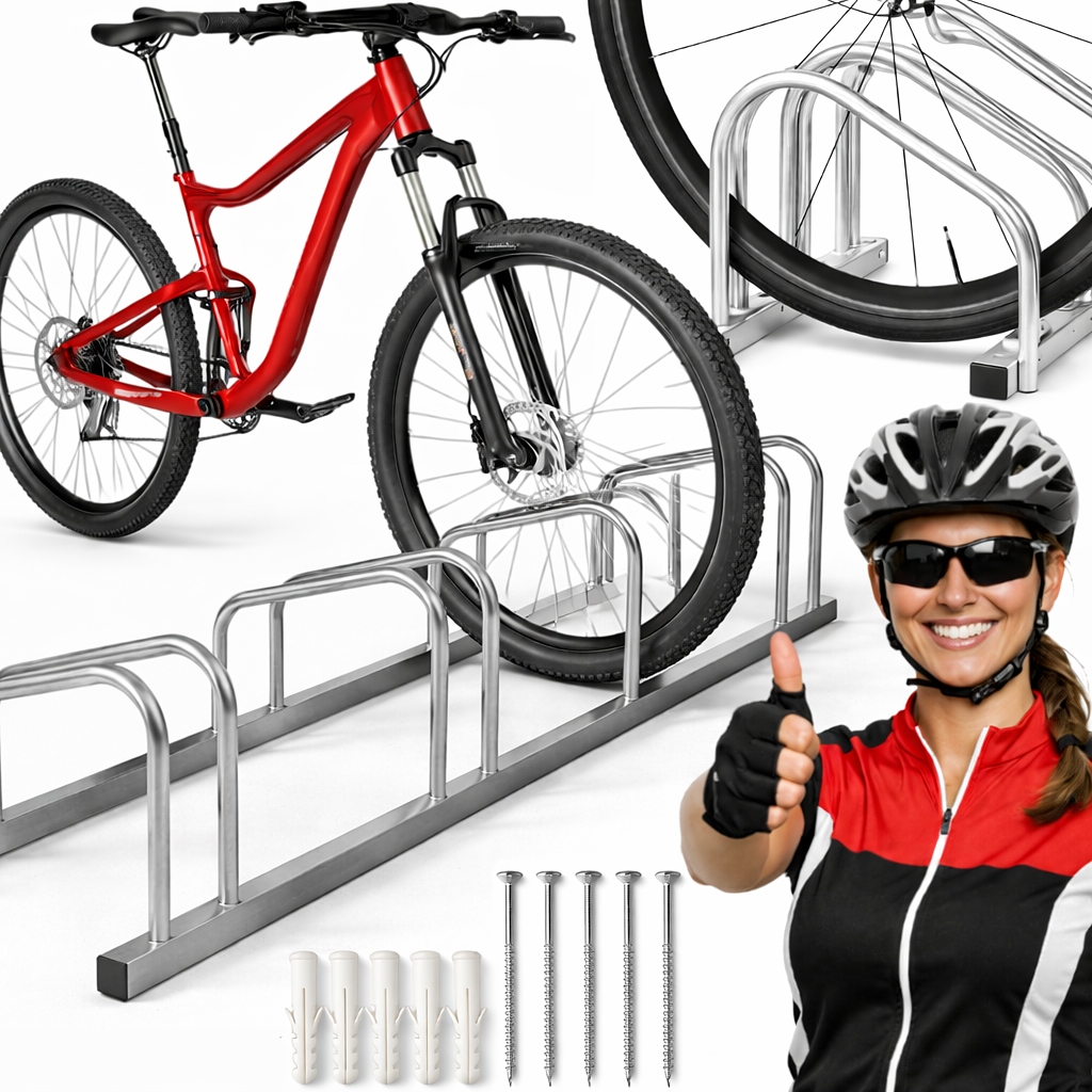 Stojan na kola pro 5 jízdních kol, kovový držák, Silný a robustní