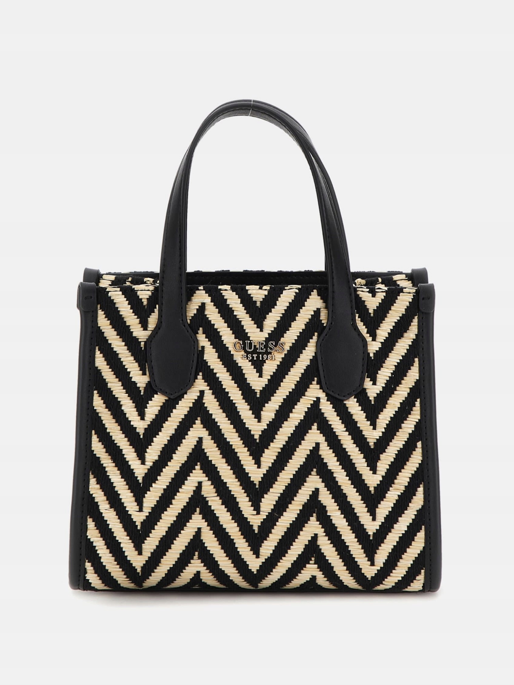 Guess Klasická Kabelka Z Košového Materiálu S Cikcakem 20 x 18 Gga