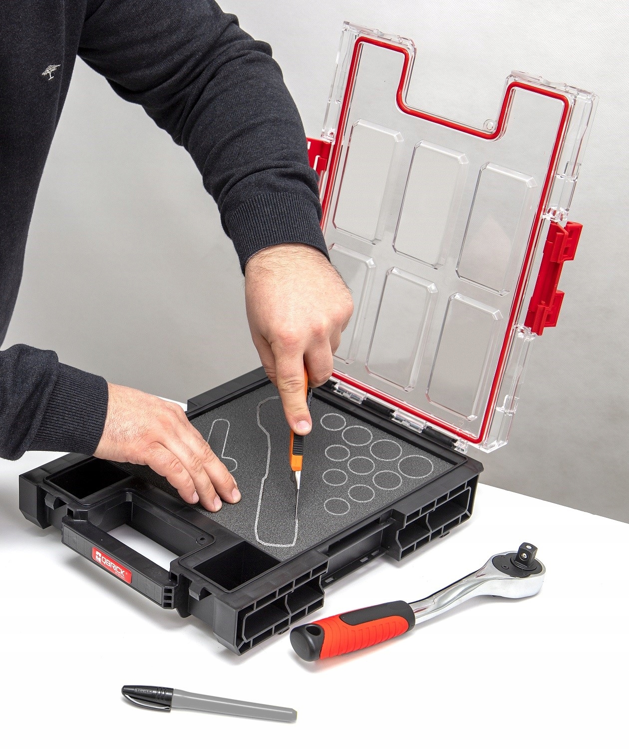 Qbrick System ONE Organizer M MFI wkładki piankowe RED Ultra HD Wysokość produktu 7.7 cm