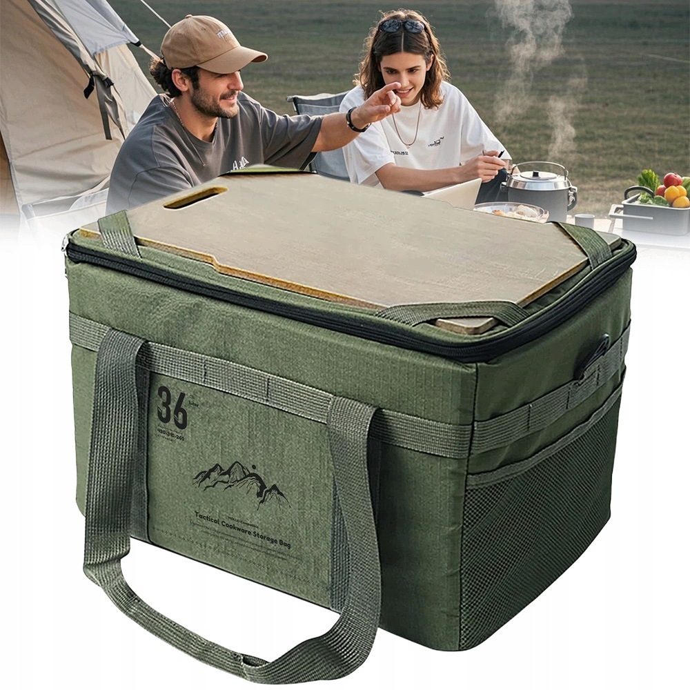 Taktyczna Torba Kempingowa 36L Wodoodporny Organizer Z Blatem Zielon