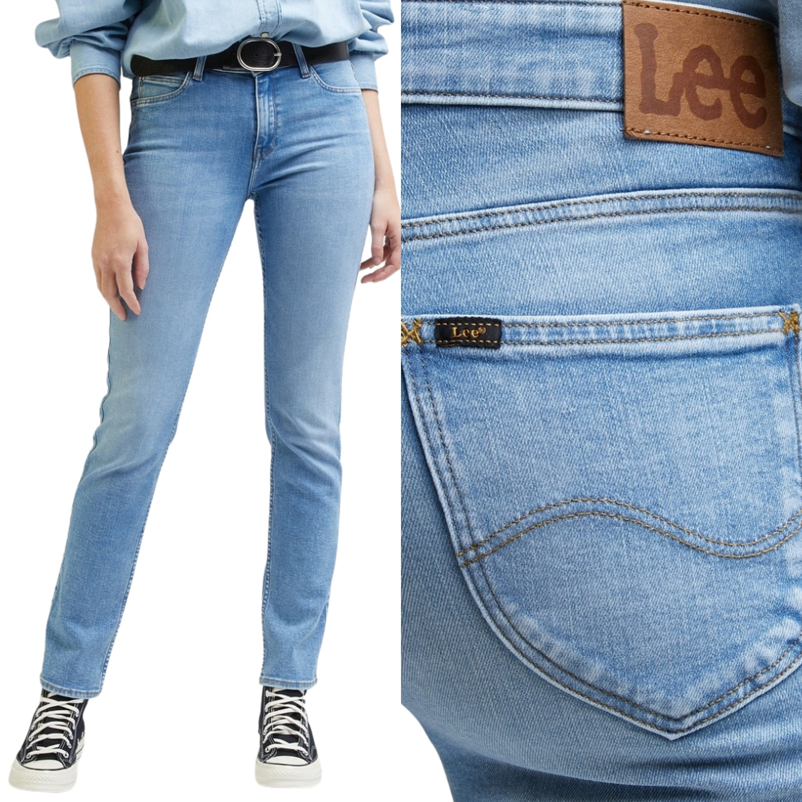 Lee kalhoty Straight modré Regular jeans Elly W31 L33