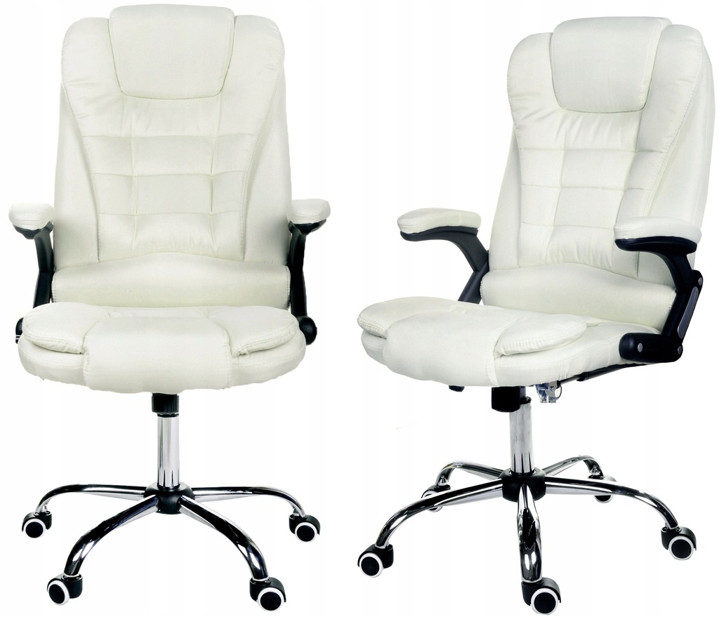 Nowy Fotel Biurowy Beżowy Materiałowy FBJ005