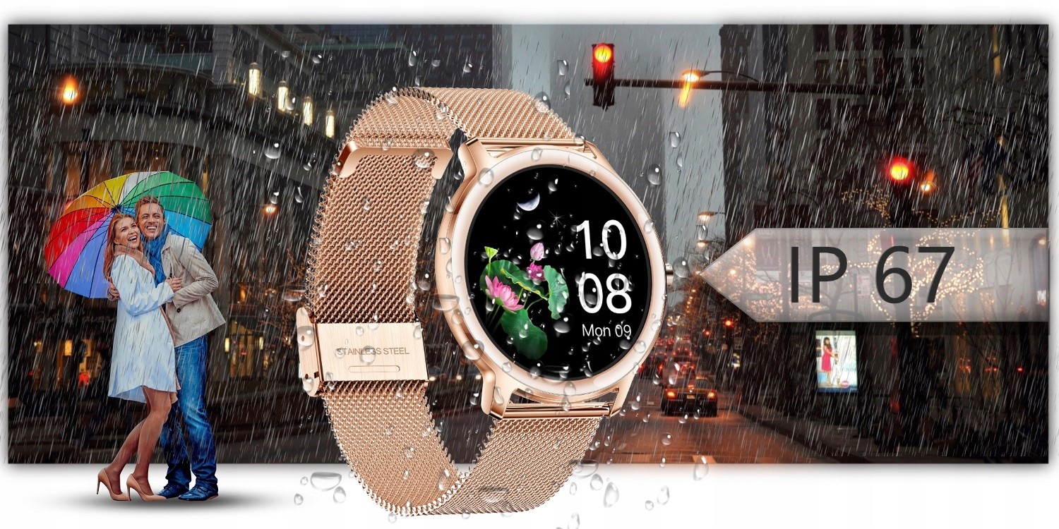 SMARTWATCH DAMSKI RUBICON KROKI CIŚNIENIE + GRAWER Komunikacja Bluetooth
