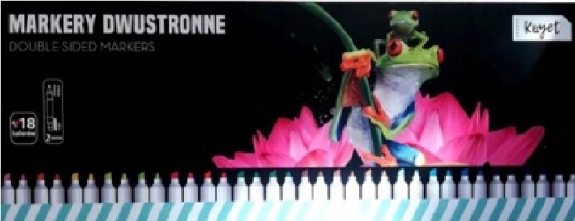 Kayet markery dwustronne 18 kolorów 2 końcówki