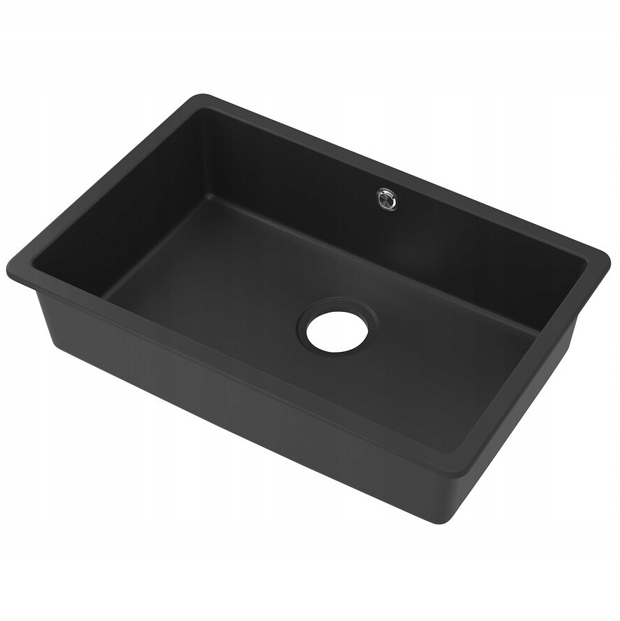 Ikea Kilsviken Zápustný drez, 1 komorový, čierny kompozit, kremeň, 72 x 46 cm