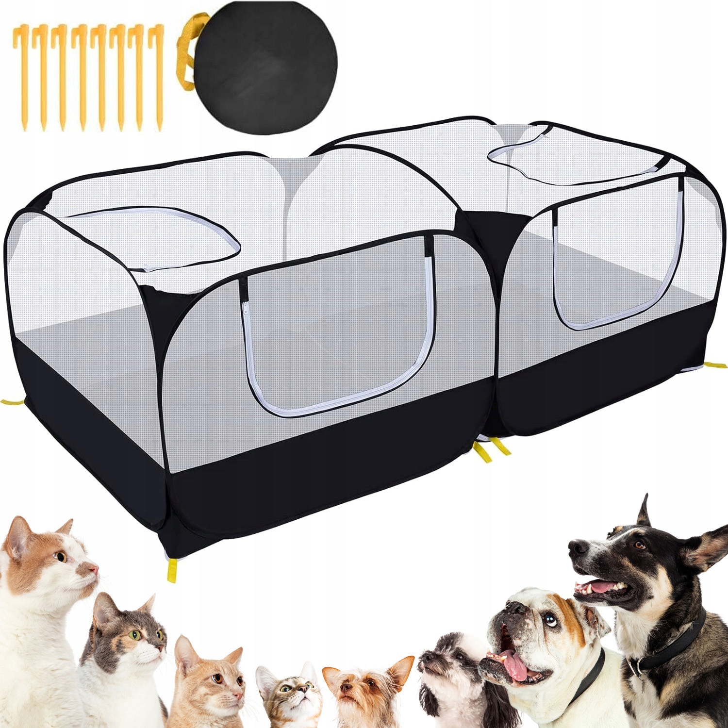 Levně Kotec Pro Zvířata Psa Kočku Králíka Domu Skládací Voděodolná 185X94X64 CM