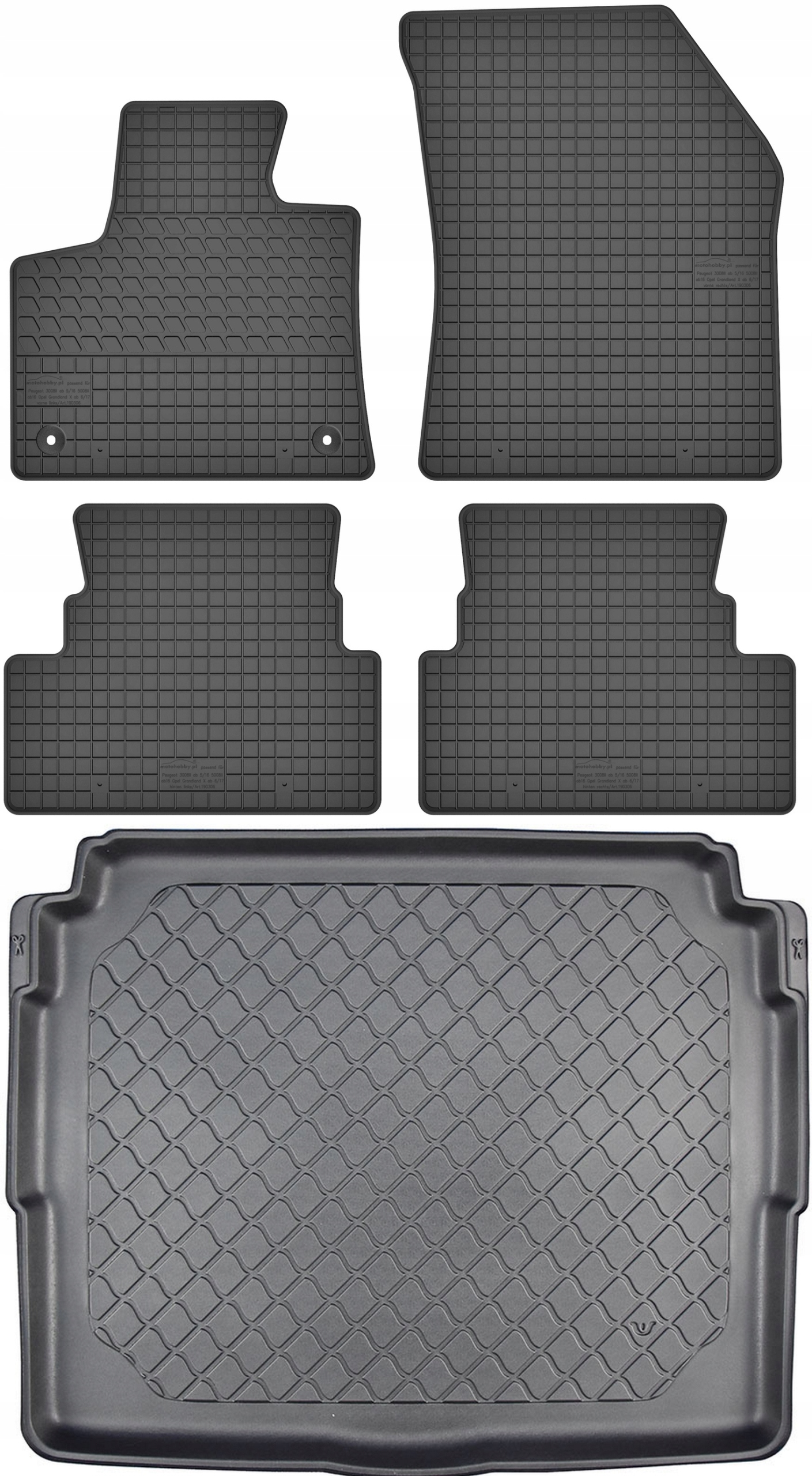 Opel Grandland X Suv od roku 10.2017 Set Koberce batožinový priestor