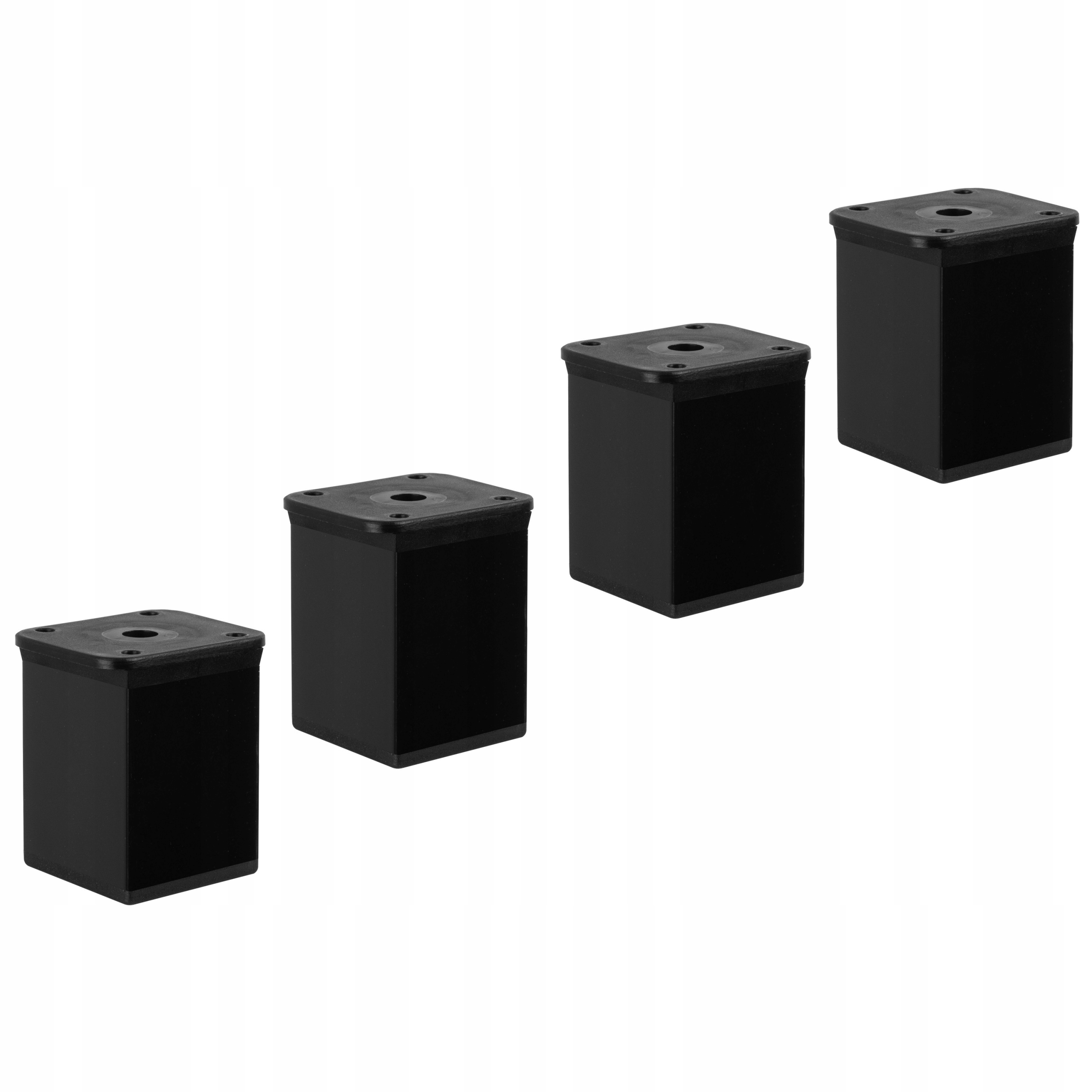 4x NÓŻKA MEBLOWA KWADRATOWA REGULOWANA 60MM CZARNA
