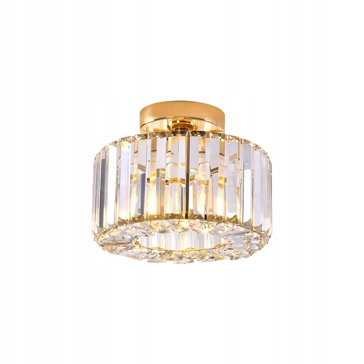 Lampa Sufitowa Piękny Kryształowy Plafon Złoty Glamour E27 Do Salonu