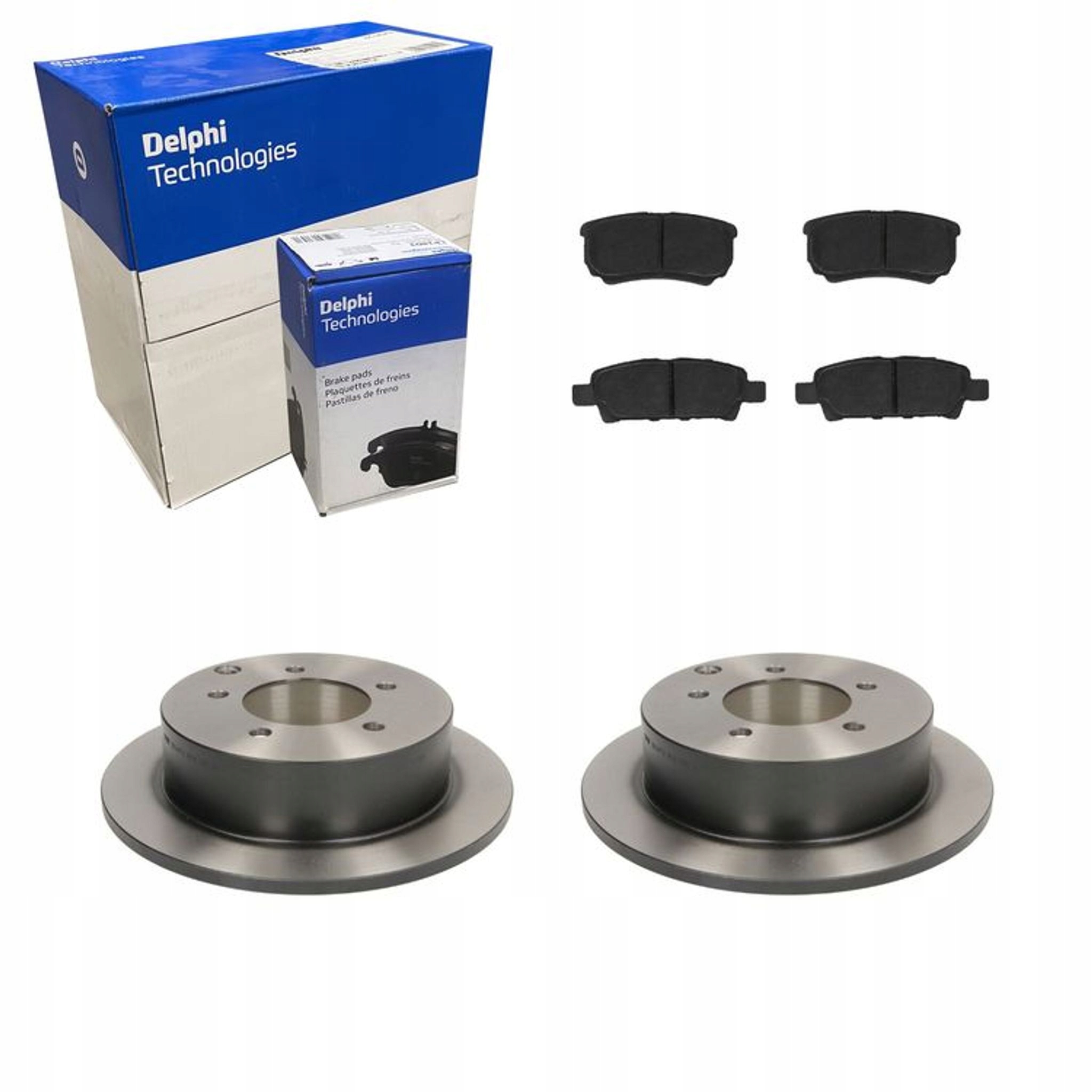 2× Delphi Тормозной диск зад BG4198 + тормозные колодки LP1852
