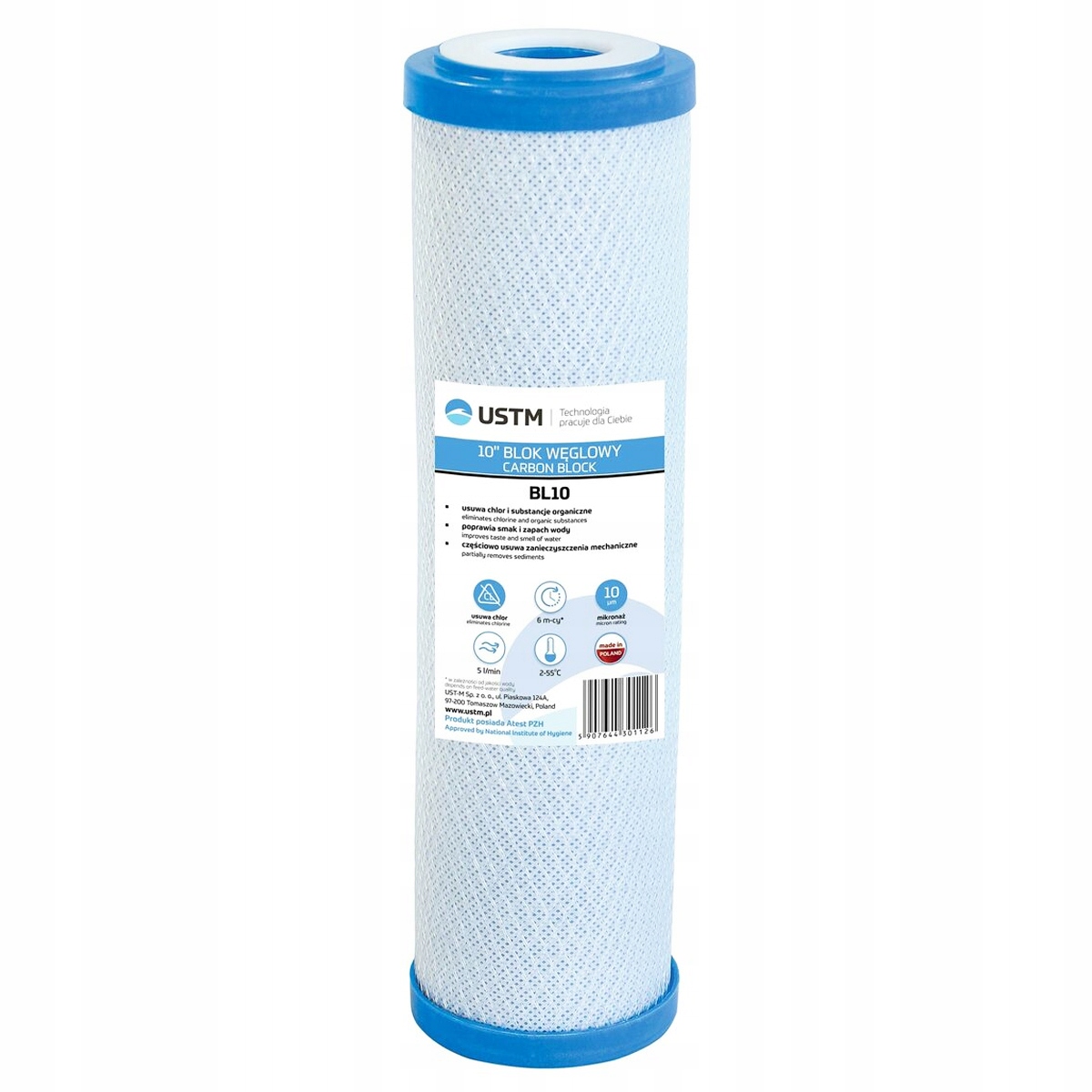 25x FILTR DO WODY 10' WKŁAD BLOK WĘGLOWY BL10 USTM EAN (GTIN) 5907644301126