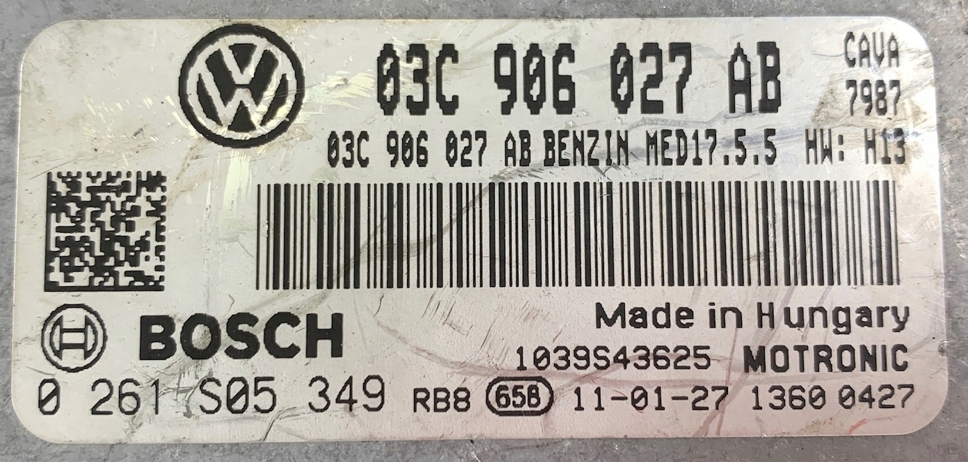 VW SEAT SKODA 1.4 Computer ECU 03C906027AB 0261S05349