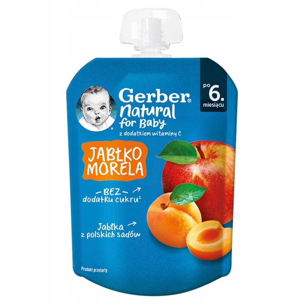 Gerber mus jabłko morela po 6. miesiącu 80g