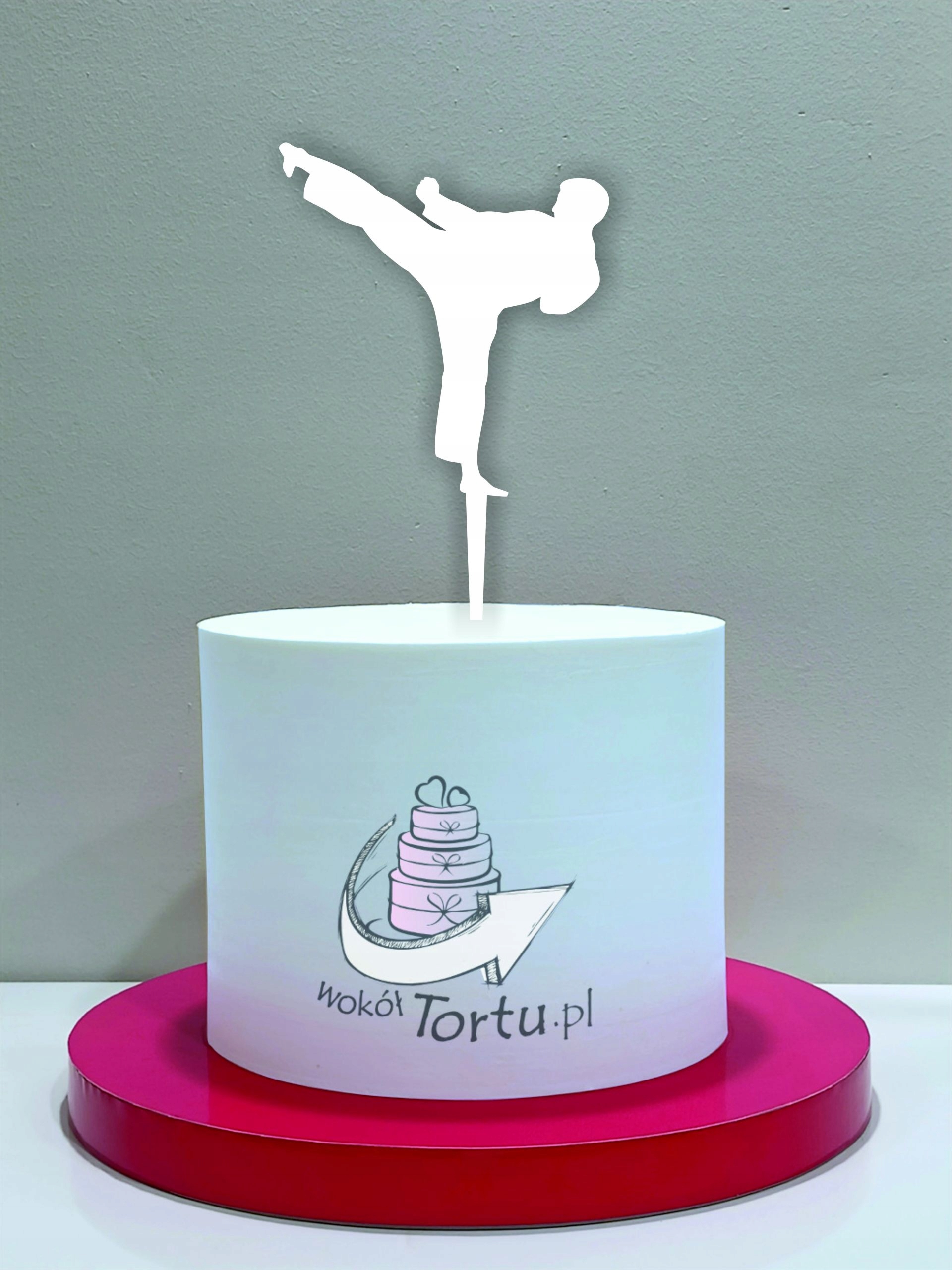 Topper na tort Karate Karateka Biały