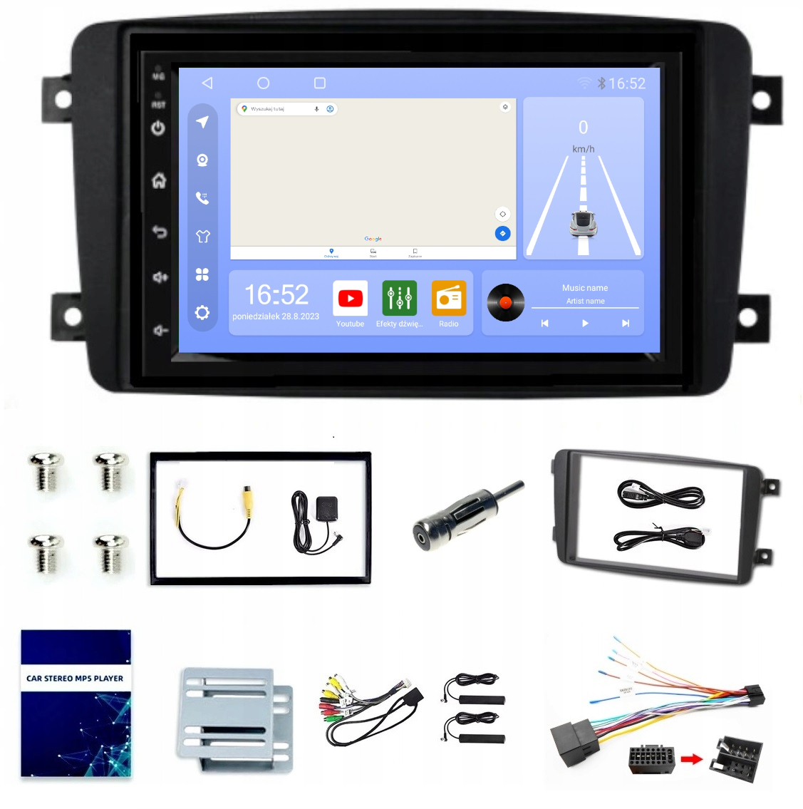 Navigační Rádio Gps Android Mercedes W203 C209 W639 8GB 256GB Modem Sim