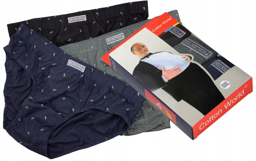 

Slipy Męskie bawełniane Cotton World 3 Szt r. 6XL