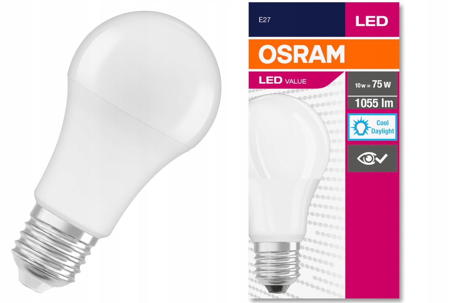 

Żarówka Led A60 E27 10W =75W 6500K 1055lm Osram